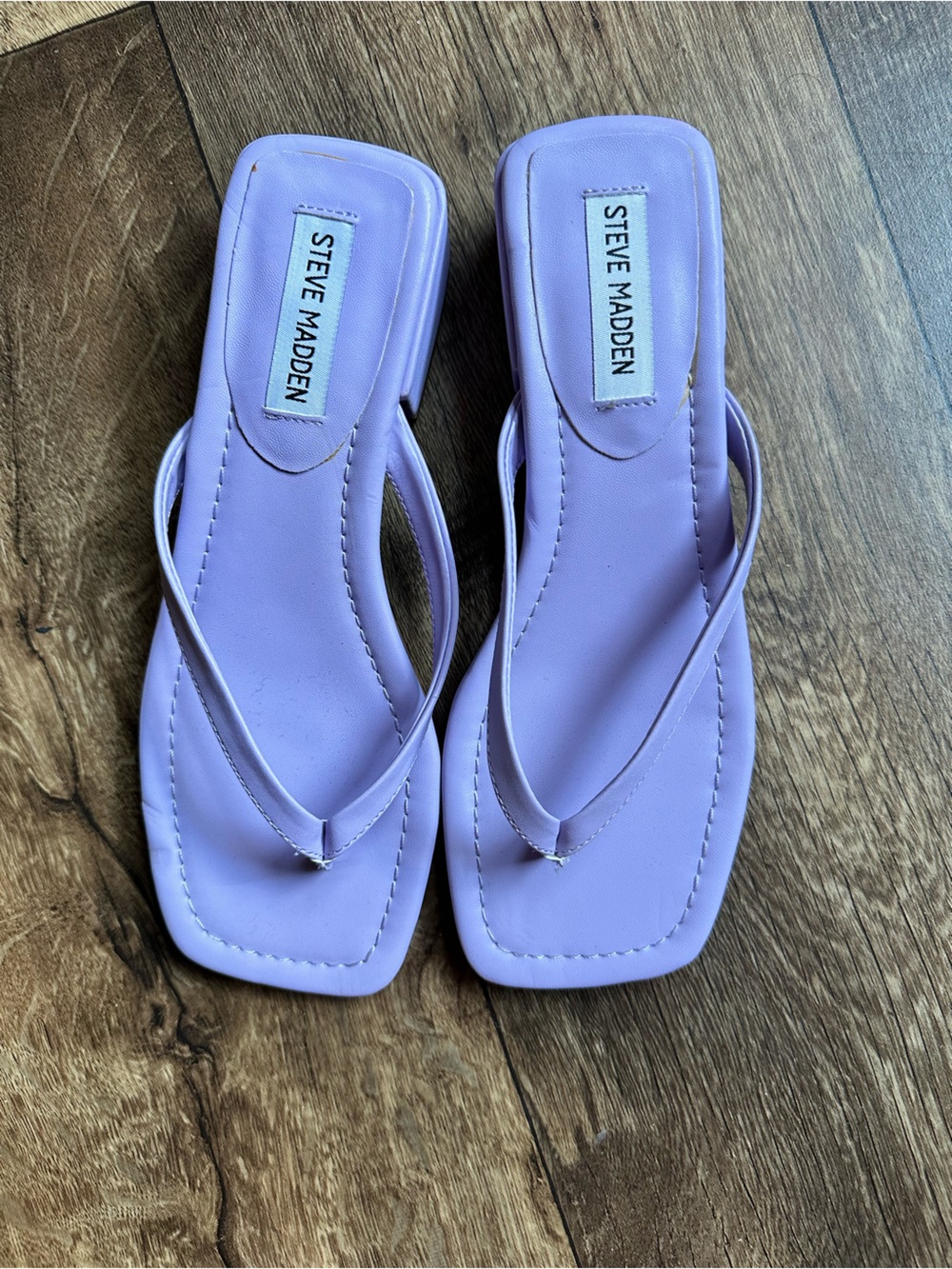 Steve Madden Lavender Square-Toe Thong Sandals